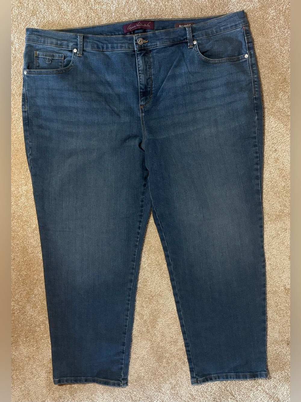 Gloria Vanderbilt Midwash Blue Slim Crop Jeans Size 22W